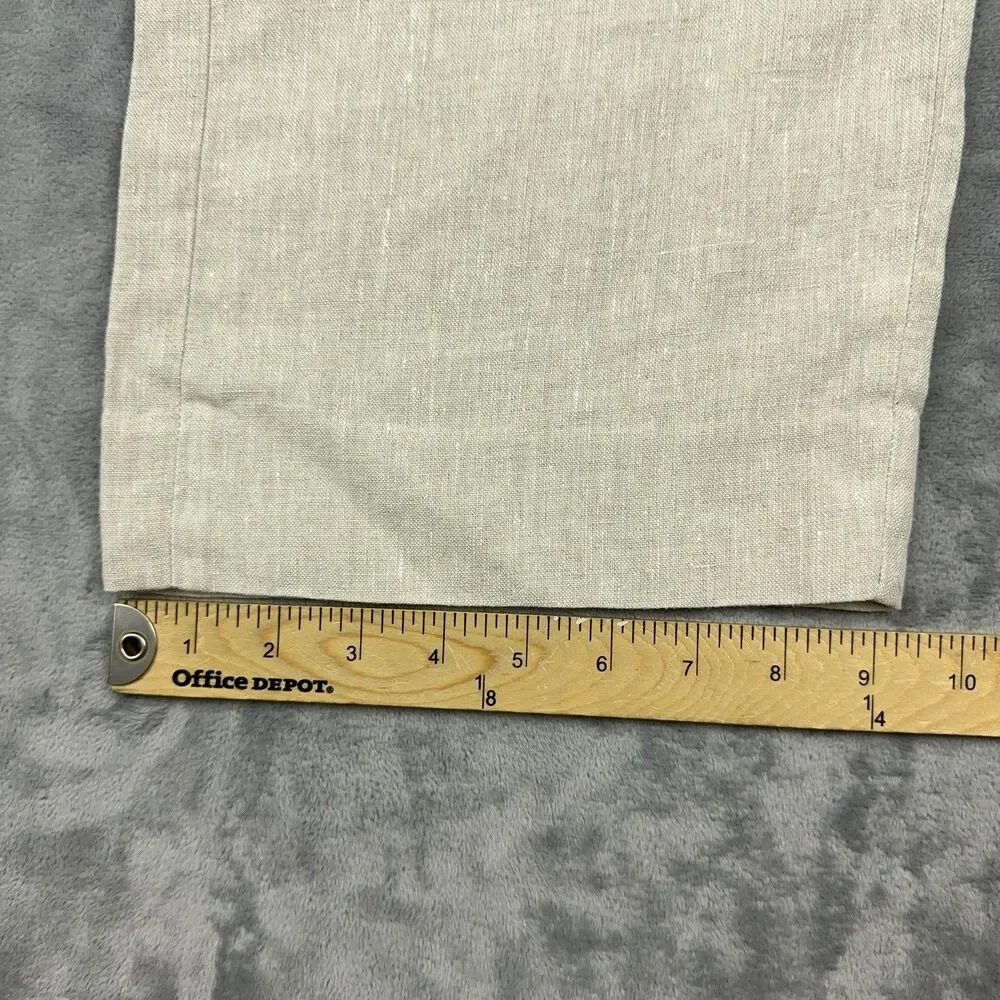 Banana Republic Linen Wide Leg Pants Womens Sz 4 Oatmeal Beige Pleated Trouser